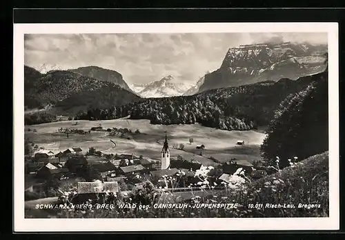 AK Schwarzenberg, Ortsansicht gegen Canisfluh-Juppenspitze