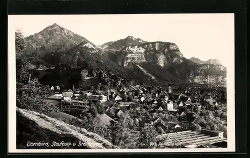 AK Dornbirn, Ortsansicht mit Staufensp. und Breitenberg