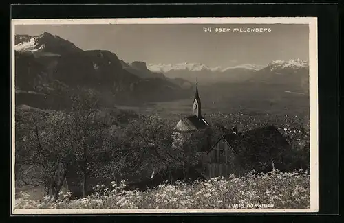 AK Oberfallenberg, Teilansicht mit Kirche