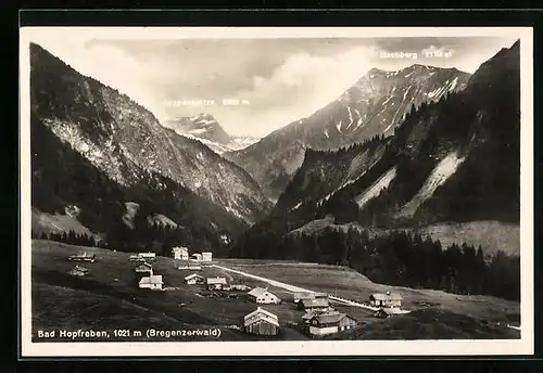 AK Bad Hopfreben / Bregenzerwald, Gesamtansicht mit Juppenspitze und Hochberg