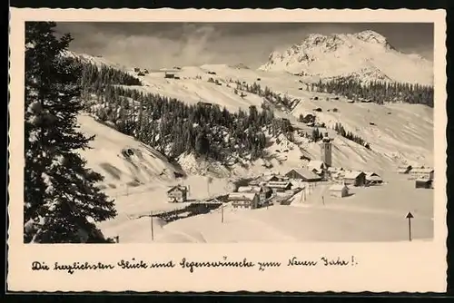 AK Lech, Gesamtansicht im Winter, Glück- und Segenswünsche zum neuen Jahr