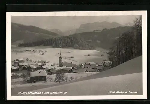 AK Schwarzenberg / Bregenzerwald, Ortsansicht im Winter