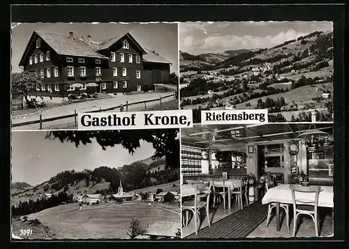 AK Riefensberg, Innen- und Aussenansicht vom Gasthaus zur Krone