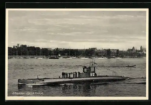 AK Dänisches U-Boot B12 Galathea sticht in See