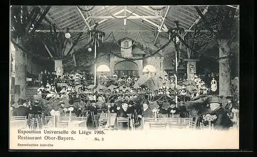 AK Liége, Exposition Universelle 1905, Restaurant Ober-Bayern