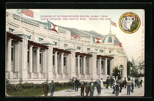 AK Seattle, Alaska, Yukon, Pacific Exposition 1909, Colonades of the Manufacturers Building