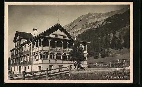 AK Bad Hopfreben, Gasthof mit Bergpanorama