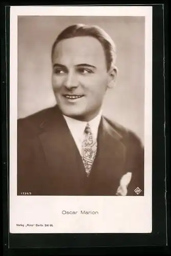 AK Schauspieler Oscar Marion mit Anzug und Krawatte
