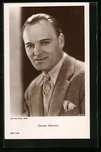 AK Schauspieler Oscar Marion Im Anzug mit Einstecktuch