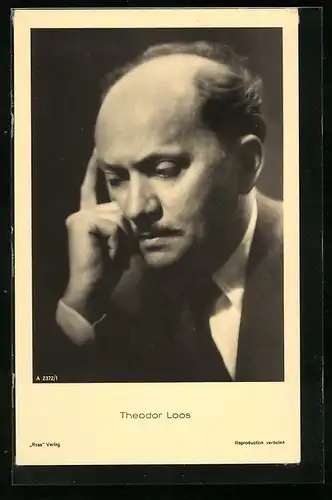 AK Schauspieler Theodor Loos in Denkerpose