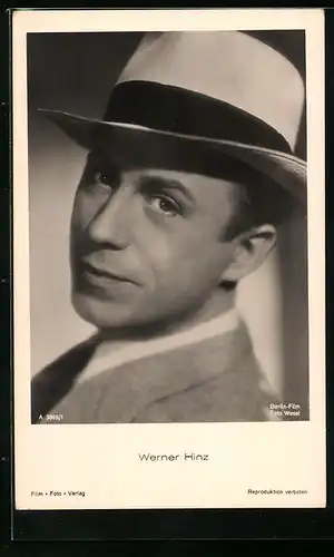 AK Schauspieler Werner Hinz mit Hut