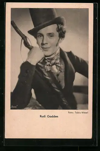 AK Schauspieler Rudi Gadden mit Zylinder