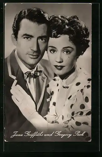 AK Schauspielerin Jane Griffiths und Schauspieler Gregory Peck
