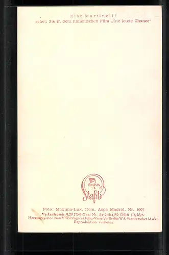 AK Schauspielerin Else Martinelli am Strand