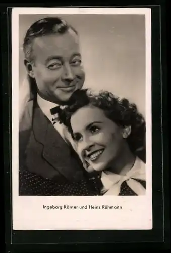 AK Schauspielerin Ingeborg Körner und Schauspieler Heinz Rühmann