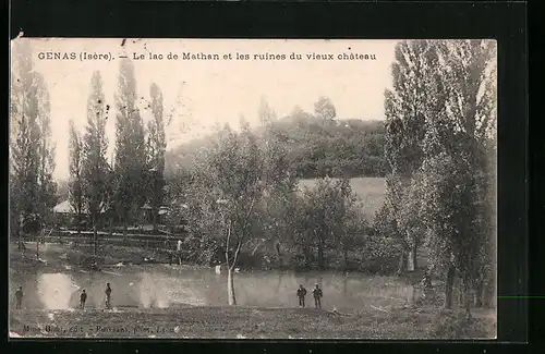 AK Genas, le lac de Mathan et les ruines du vieux chateau