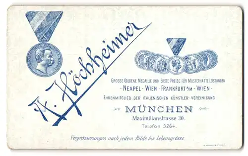 Fotografie A. Höchheimer, München, Maximilianstrasse 30, Orden Unione Operaia Umberto I - Napoli und weitere