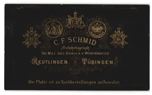 Fotografie C. F. Schmid, Reutlingen, Medaillen und Orden mit königlichem Wappen