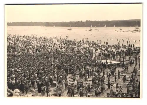 5 Fotografien unbekannter Fotograf, Ansicht Berlin-Wannsee, Strandbad mit Festveranstaltung zum Richtfest