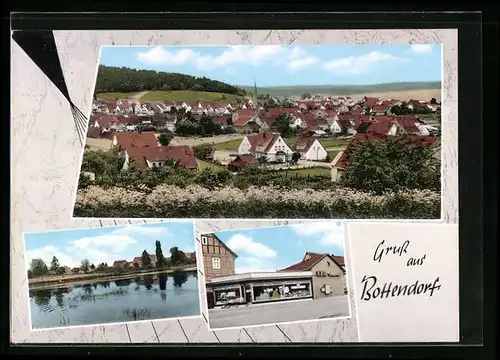 AK Bottendorf, IFA-Markt, Ortsansicht