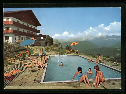 AK Deutschnofen /Bozen, Hotel Obkircher mit Schwimmbecken