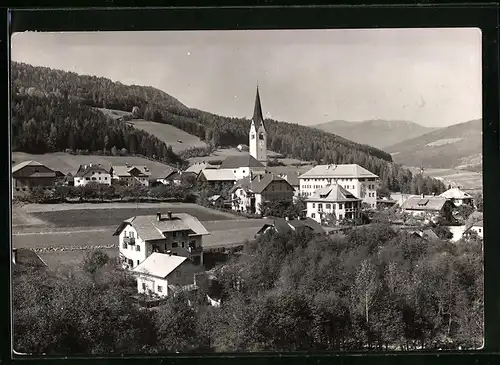 AK Niederolang /Pustertal, Panorama mit Kirche