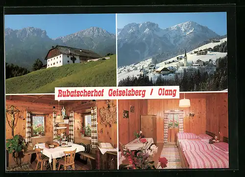AK Geiselsberg in Olang /Pustertal, Gasthof Rubatscherhof, Innenansichten