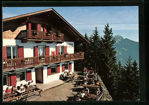 AK Dorf Tirol bei Meran, Berggasthaus Mutkopf mit Ifinger im Naturpark Texelgruppe