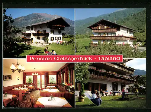 AK Tabland bei Naturns, Pension Gletscherblick, Innenansicht, Garten