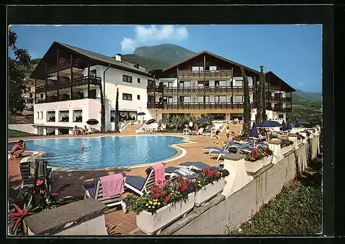 AK Prissian /Meran, Hotel Tirolensis mit Swimming-Pool