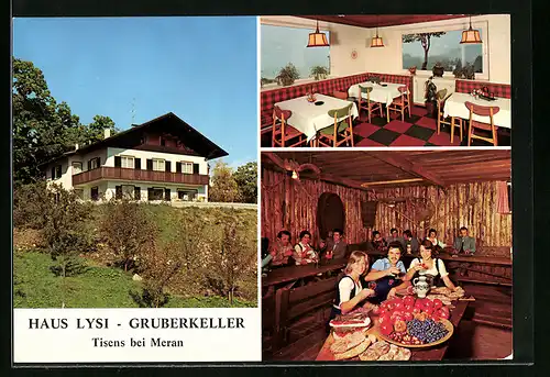 AK Tisens bei Meran, Pension Haus Lysi Gruberkeller, Innenansichten