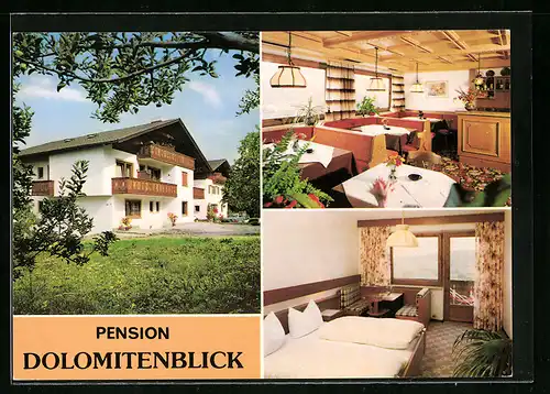 AK Tisens bei Meran, Pension Dolomitenblick, Innenansichten