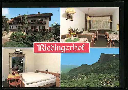 AK Tisens bei Meran, Pension Riedingerhof, Innenansichten