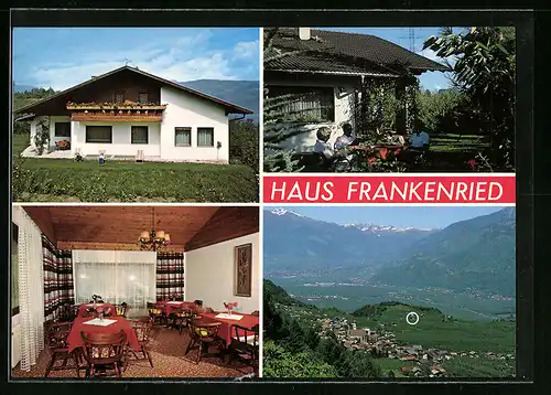 AK Tisens bei Meran, Pension Haus Frankenried, Innenansicht, Garten