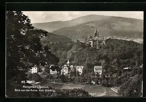 AK Königstein / Taunus, Blick von der Ruine zum Altkönig