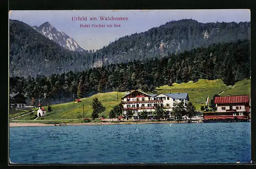 AK Urfeld am Walchensee, Hotel Fischer am See