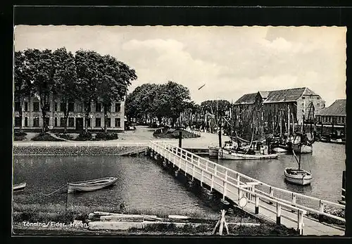 AK Tönning / Eider, Hafenbild