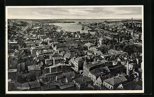 AK Flensburg, Totalansicht, Luftbild