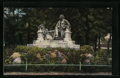 AK Neuruppin, Fontane-Denkmal