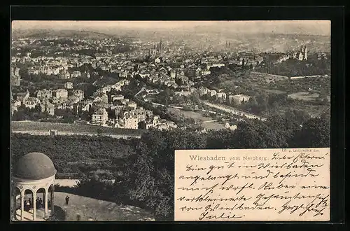 AK Wiesbaden, panoramablick vom Neroberg auf die Stadt