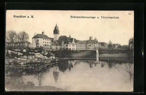 AK Frankfurt / Main, Hohenzollernanlage und Victoriaschule