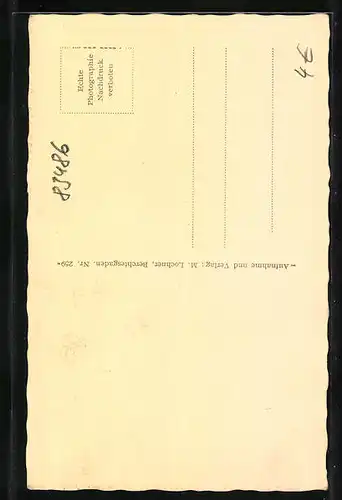 AK Ramsau, Ortspartie mit hohem Göll im Hintergrund