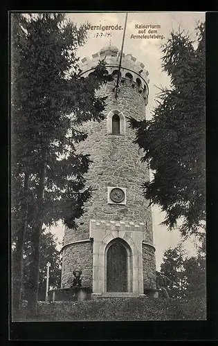 AK Wernigerode, Kaiserturm auf dem Armeleuteberg