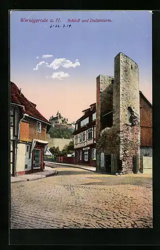 AK Wernigerode a. H., Schloss und Dullenturm