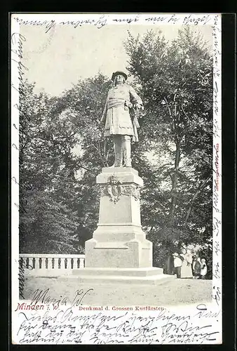 AK Minden i. W., Denkmal des Grossen Kurfürsten