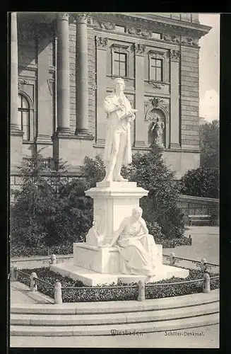 AK Wiesbaden, Schiller-Denkmal