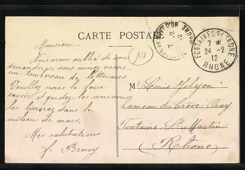 AK Saint-Cyr-au-Mont-d`Or, Le Groupe Scolaire inauguré le 26 aout 1911, La Facade