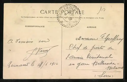 AK Ternand, Le Buffet de la gare et le Bourg