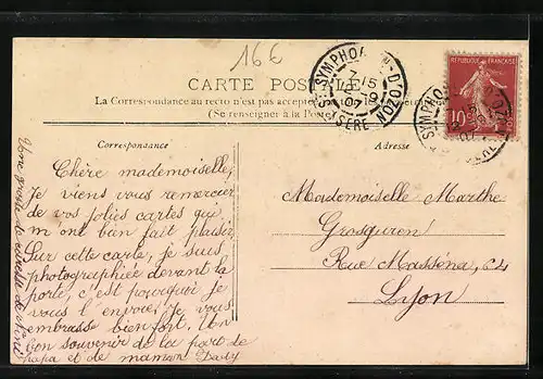 AK Saint-Symphorien-d`Ozon, Grande`rue et la Poste