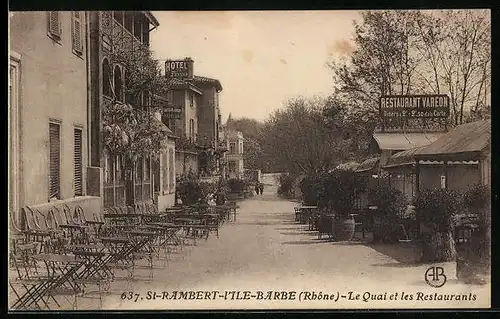 AK St-Rambert-l`Ile-Barbe, Le Quai et les Restaurants